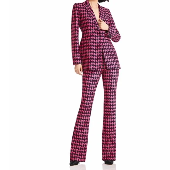 Alice and Olivia Olivia Houndstooth Bootcut Pants - 150th Anniversary Exclusive